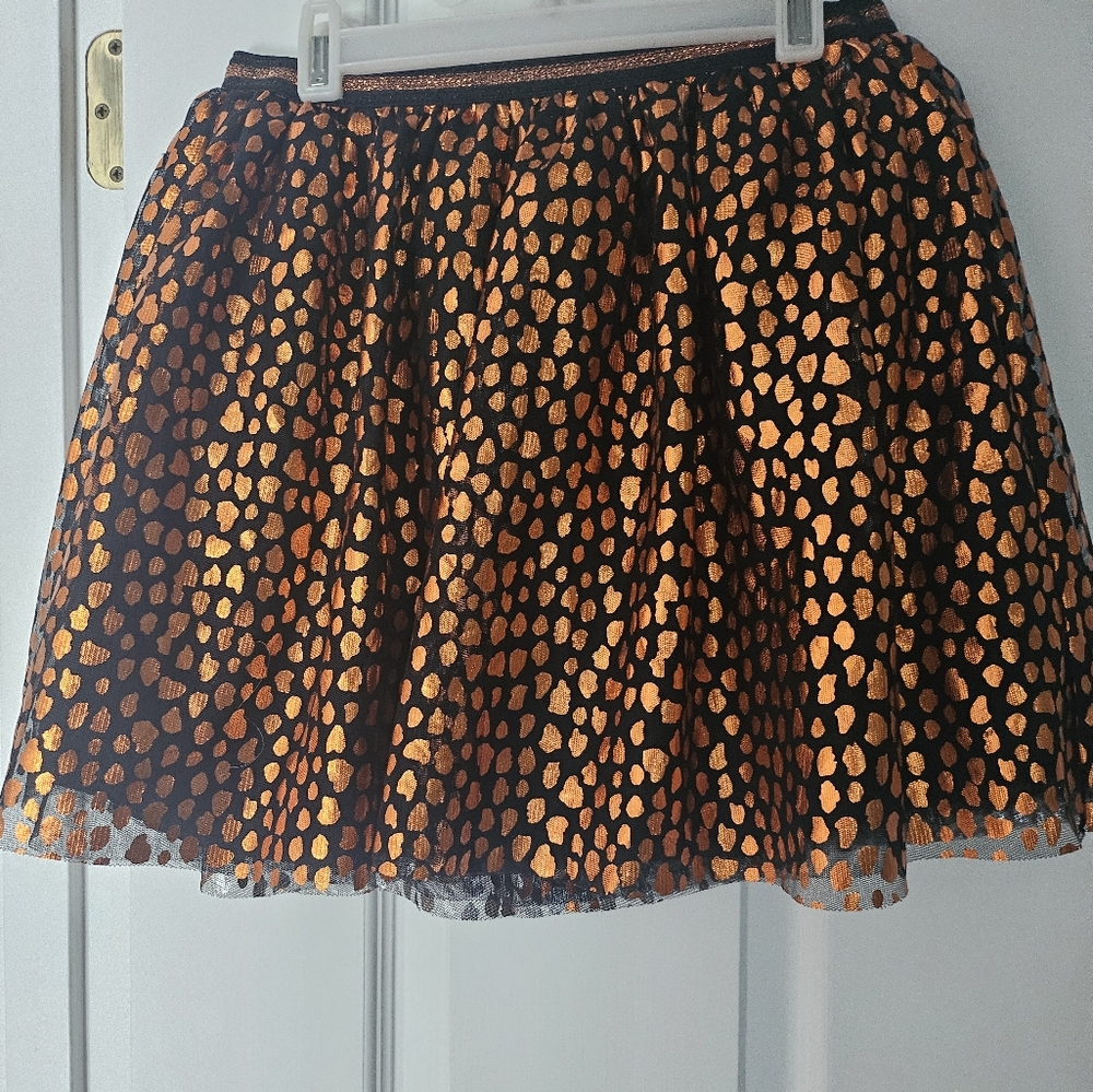 Orange and Black Versatile Tutu Lined Skirt Elastic Waist L/G 10-12 Halloween